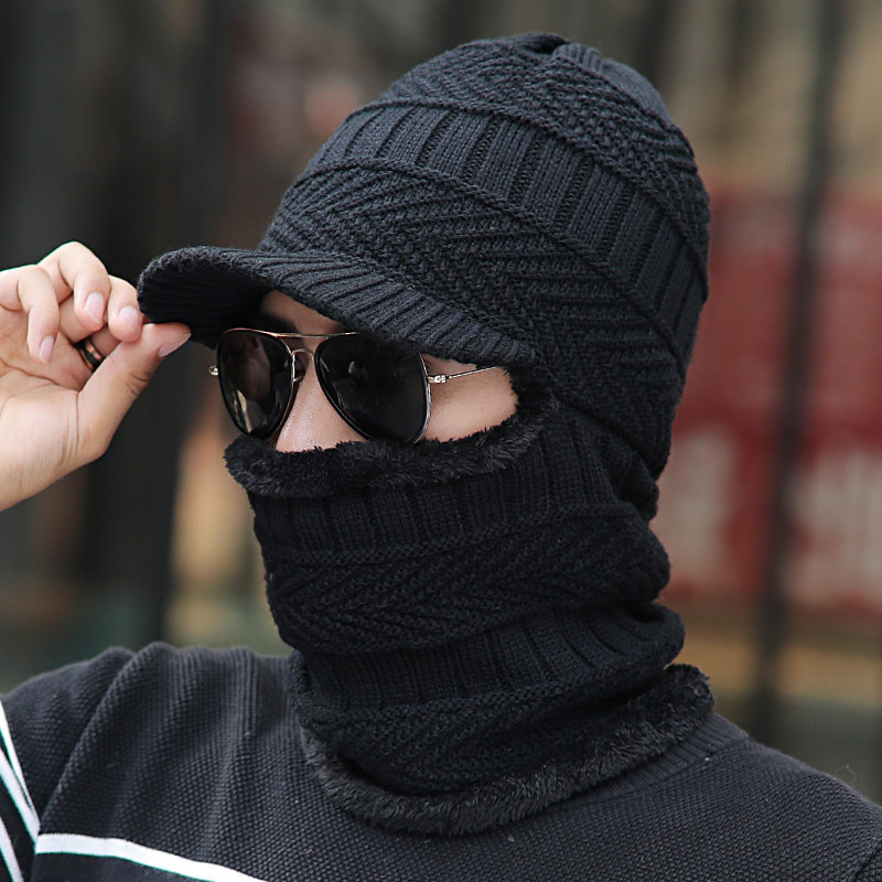 毛线帽 包头_帽子男冬季加绒毛线帽针织套头帽冬天男士一体包头套帽