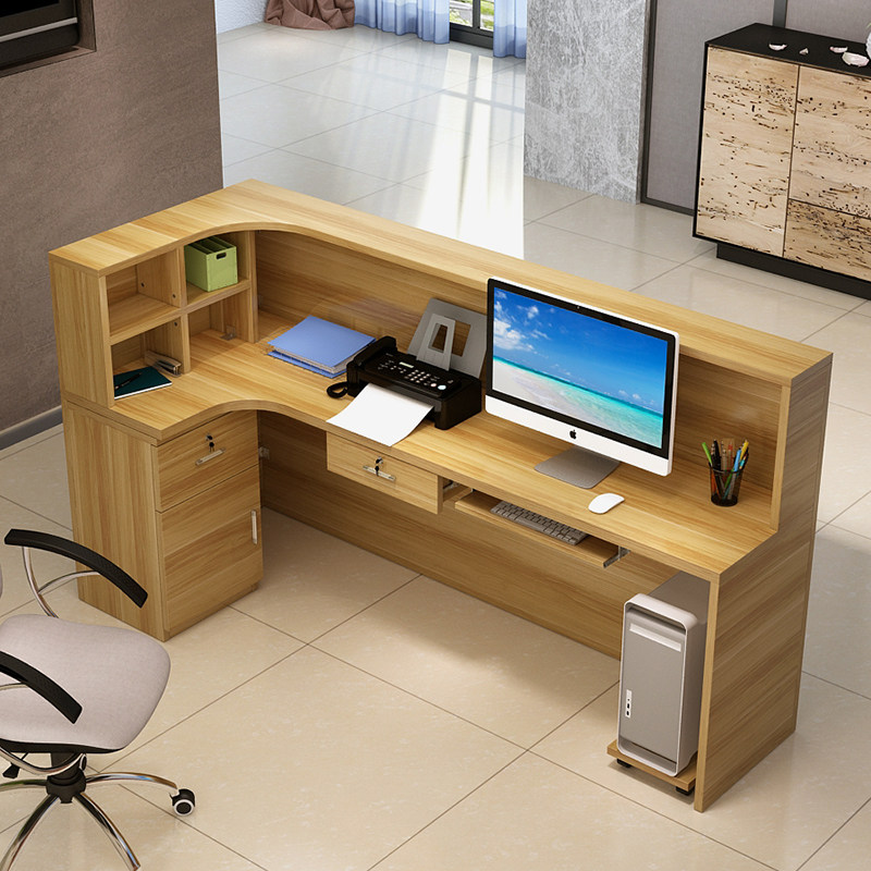 简约现代前台接待台收银台柜台公司收银柜台大气理发店服装吧台桌