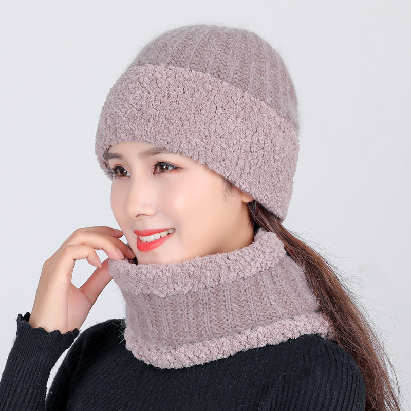 老太太保暖帽秋冬季中老年人帽子女奶奶兔毛线帽加绒厚妈妈针织帽