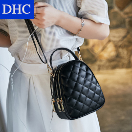 DHC夏天小包包百搭迷你手机包2019新款单肩菱格三层斜挎手提女包