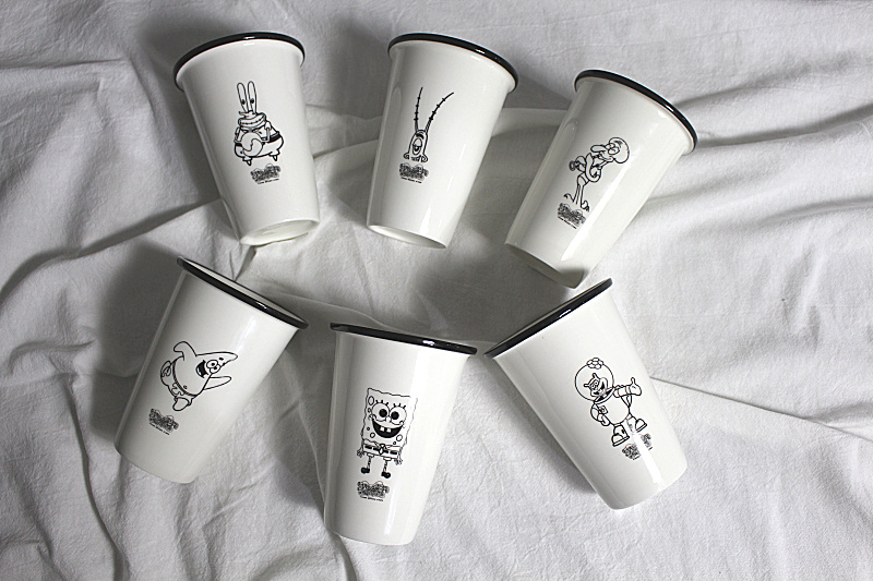 可爱陶瓷杯子女马克杯创意个性卡通饮水杯家用海绵宝宝
