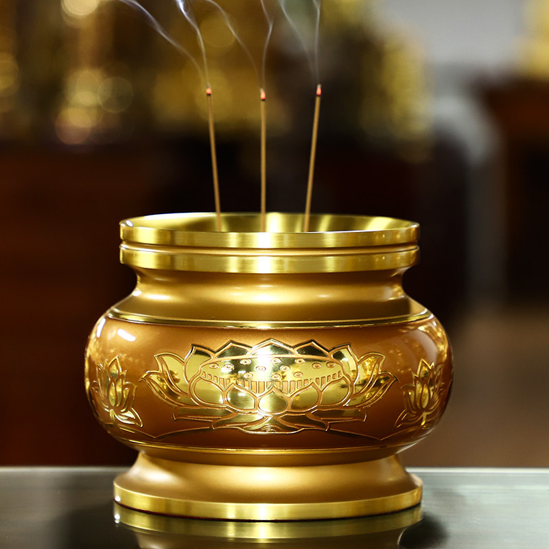 台湾纯铜香炉供奉家用观音香炉供佛插香香炉仙家财神烧香拜神用品