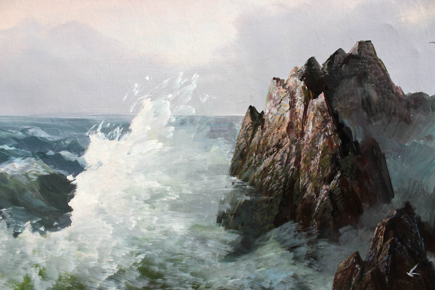 【白头山出品】朝鲜名家 郑哲星《惊涛拍岸》名家力作