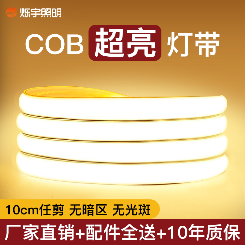 灯带led灯条护眼客厅吊顶防水户外自粘220v超亮款线型cob鞋柜插电