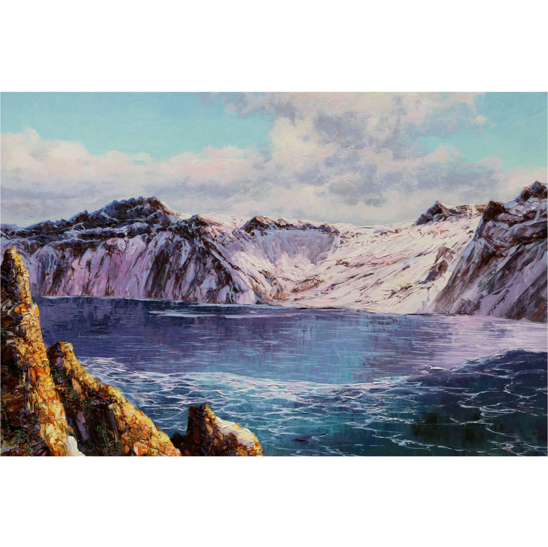 (朝鲜)人民艺术家 李春植《天池-聚宝盆》白虎美术创作社