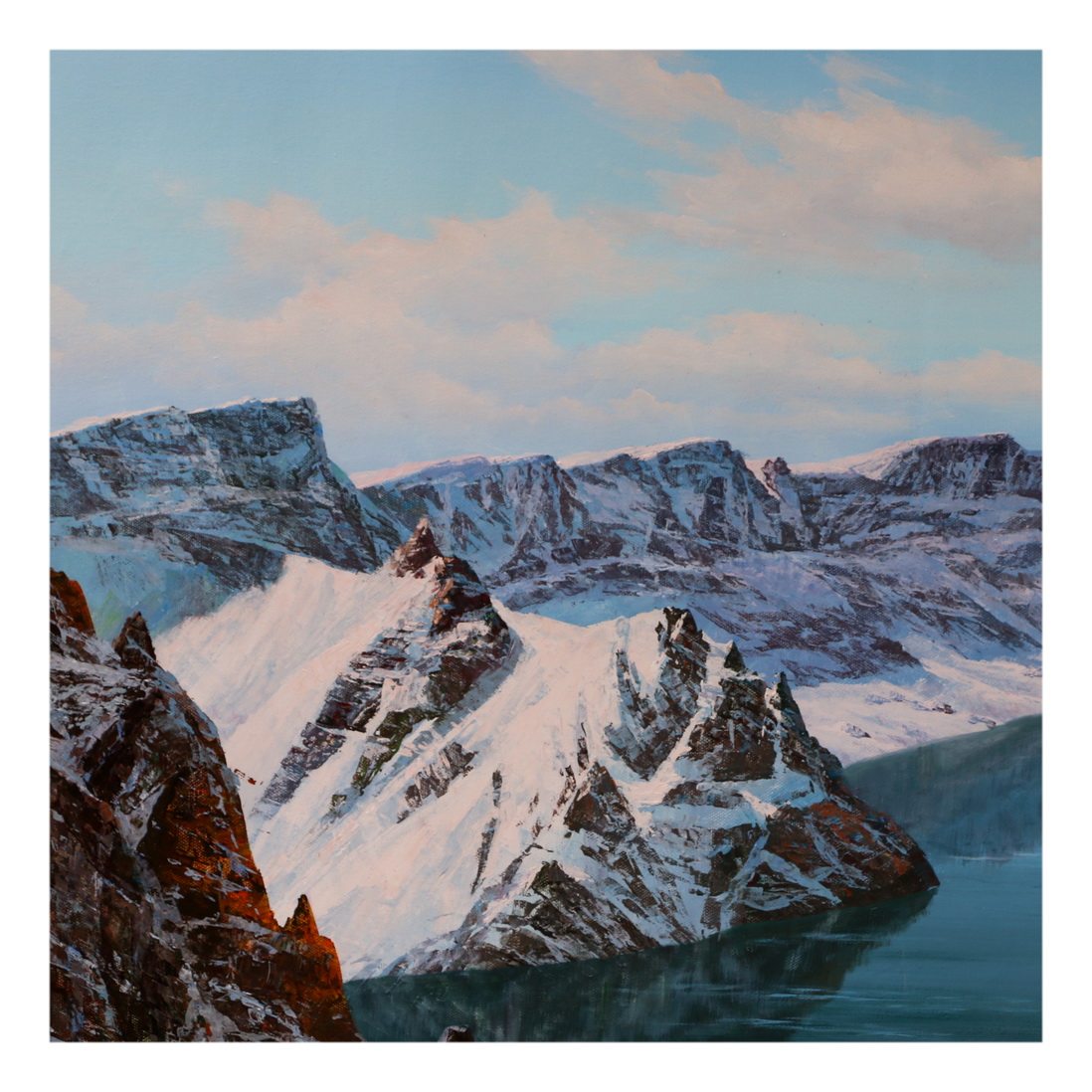 (朝鲜)人民艺术家 李春植《天池-聚宝盆》白虎创作社 大卫画廊