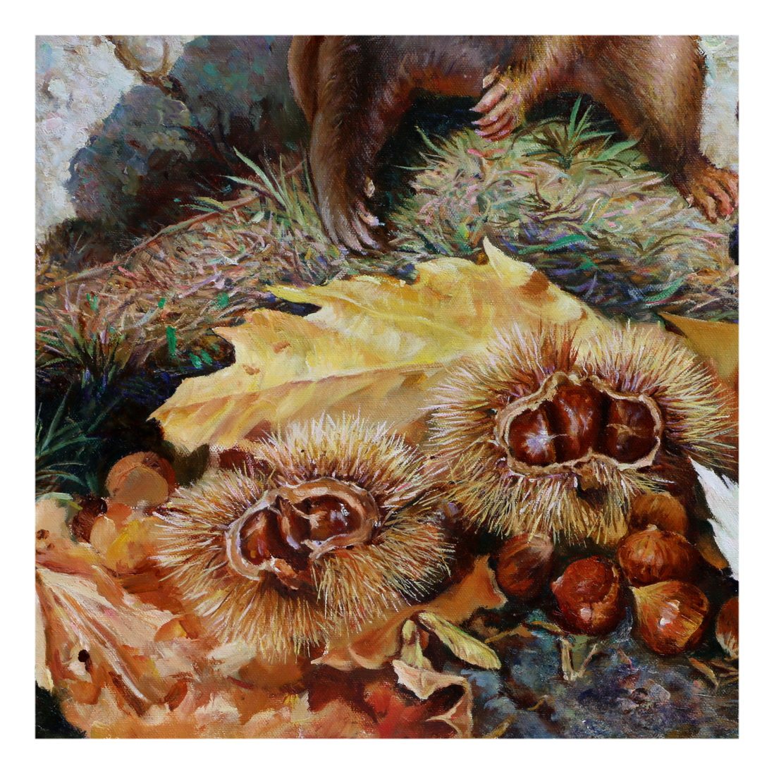 (朝鲜)郑英玉《小松鼠》万寿台创作社 大卫画廊