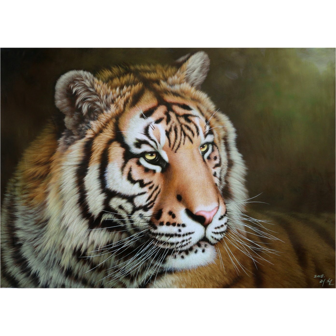 朝鲜画 人民艺术家李哲《虎》万寿台创作社 大卫画廊