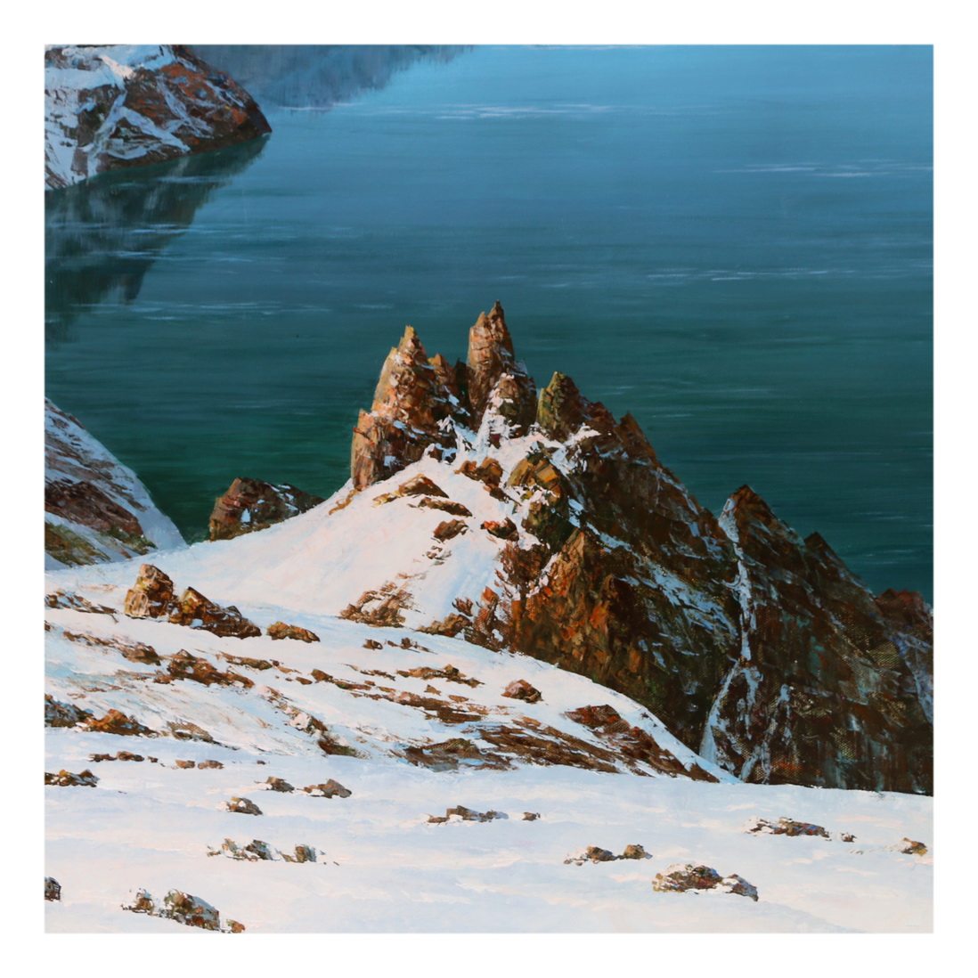 (朝鲜)人民艺术家 李春植《天池-聚宝盆》白虎创作社 大卫画廊