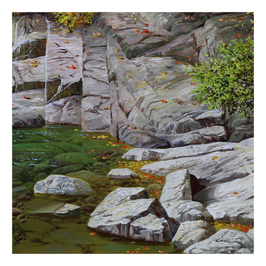 (朝鲜)李京浩《秋潭溪谷》中央美术创作社 大卫画廊