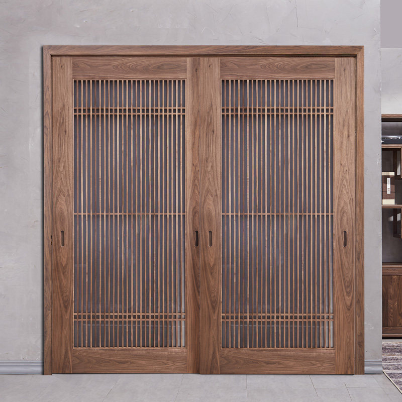 黑胡桃木门新中式室内门中国风禅意卧室门移门全屋木门定制已售