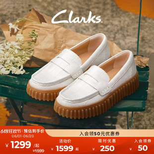 Clarks其乐女鞋街头系列饼干鞋2024新款春款厚底乐福鞋一脚蹬女鞋