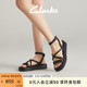 Clarks其乐艾尔达系列女鞋24新款优雅一字带平底休闲沙滩凉鞋