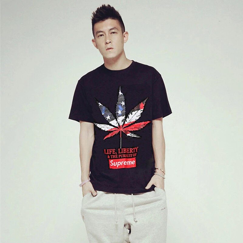 陈冠希潮牌supreme短袖t恤男情侣2019日系港风宽松ins夏季半袖