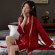 思馨坊晨袍新娘睡衣女春秋冰丝性感睡裙红色新婚结婚高级感睡袍夏