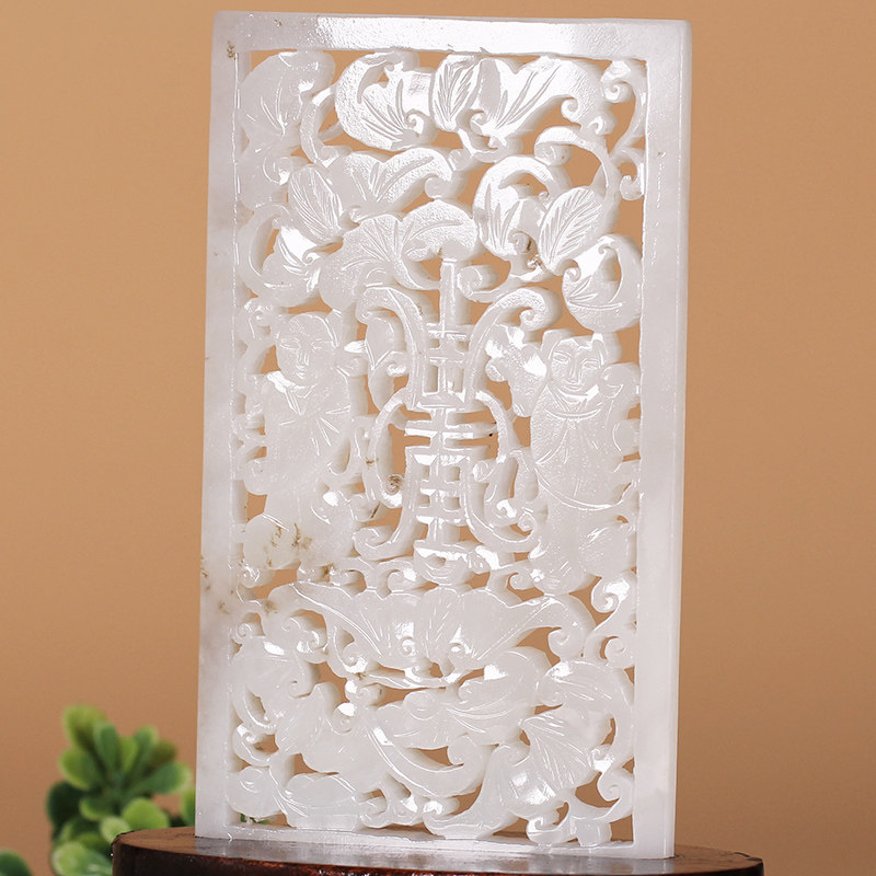 和田玉白玉 屏风 摆件 重量131克