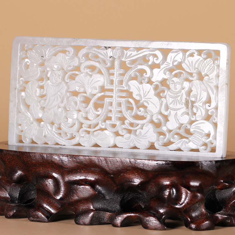 和田玉白玉摆件 屏风 重量176克