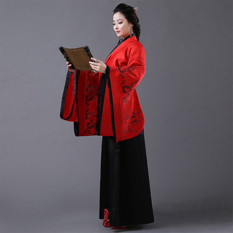 女汉服襦裙改良汉服曲裾对襟传统汉服女成人古装汉朝演出服装优惠券