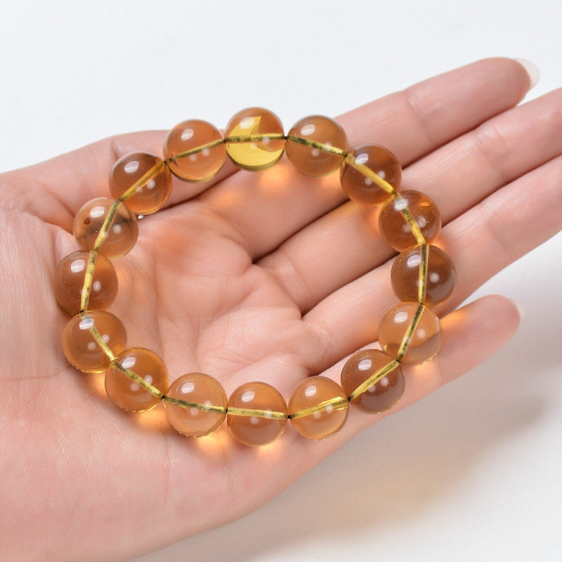 17.67克 缅甸金珀圆珠手链 天然包体 颗粒均匀