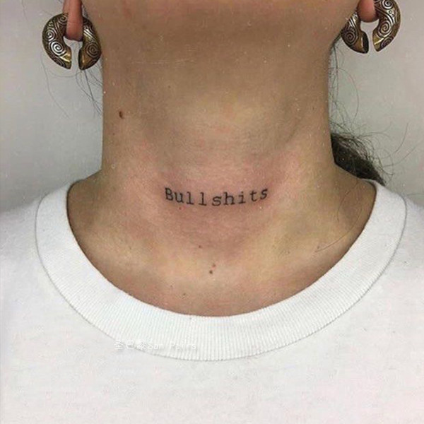 手上纹身贴防水 女款英文_脖子个性英文字母纹身贴防水男女持久颈部