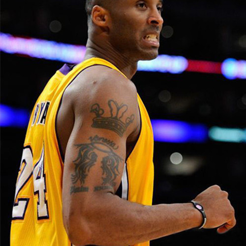 一折纹身贴花臂 手臂_科比kobe同款手臂纹身贴 花臂 皇冠翅膀纹身贴纸