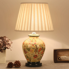 卧室台灯床头灯客厅美式乡村田园欧式新中式韩式温馨遥控陶瓷台灯