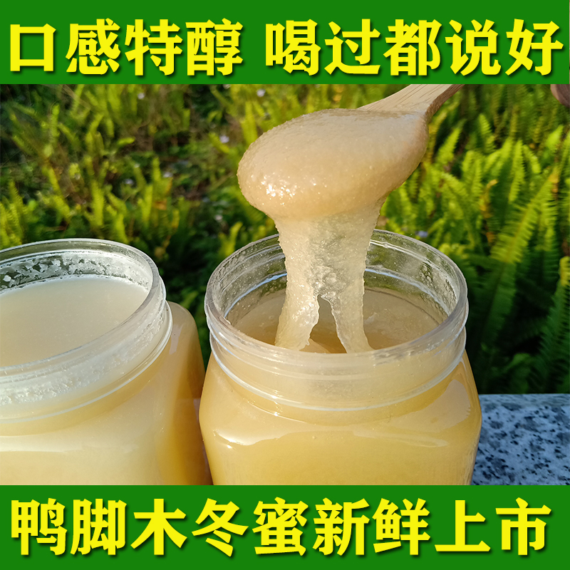 热销野生蜂蜜 深山原蜜_土蜂蜜纯正天然鸭脚木冬蜜成熟原蜜农家自产