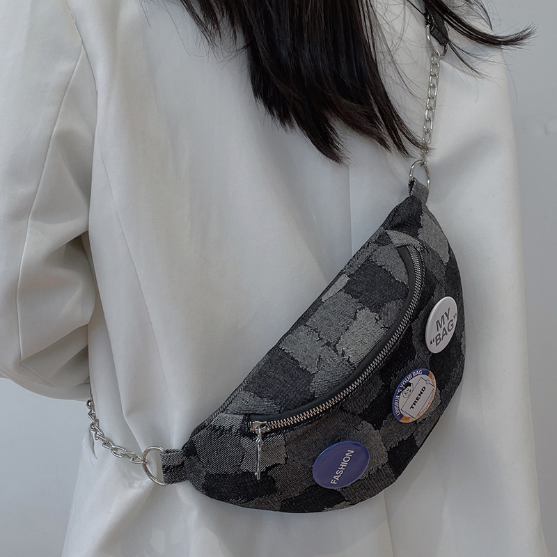 斜挎包女ins百搭胸包时尚腋下乞丐包辣妹链条小挎包潮新款单肩包