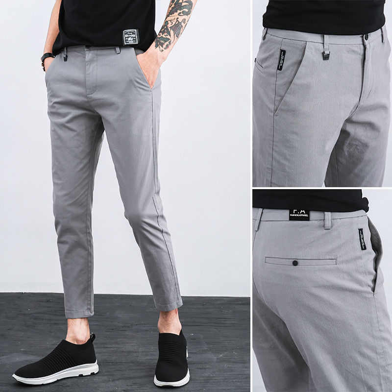 秋季九分休闲裤男士韩版潮流运动八分8男生小脚修身薄款9分男裤子|msdalam kategori Pakaian Lelaki, seluar santai - dari Buy2taobao.com untuk memberikan perkhidmatan ejen Taobao profesional membeli