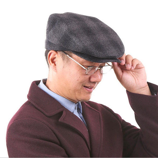 中老年人帽子男秋冬天大码前进棉帽老人帽爷爷棉帽爸爸毛呢鸭舌帽