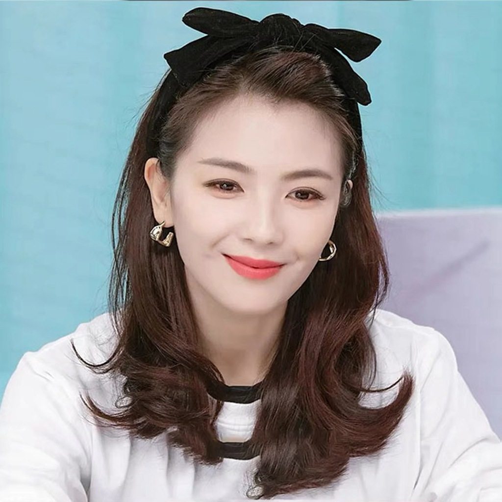 韩版刘涛同款发箍潮高颅顶黑色蝴蝶结新款丝绒优雅压发宽边头箍女