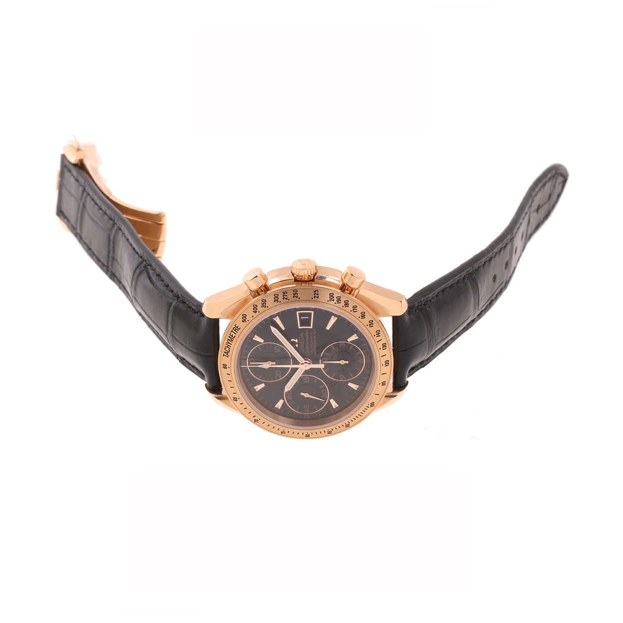 [9.9新]欧米茄omega男士超霸系列18k玫瑰金自动机械腕表未使用