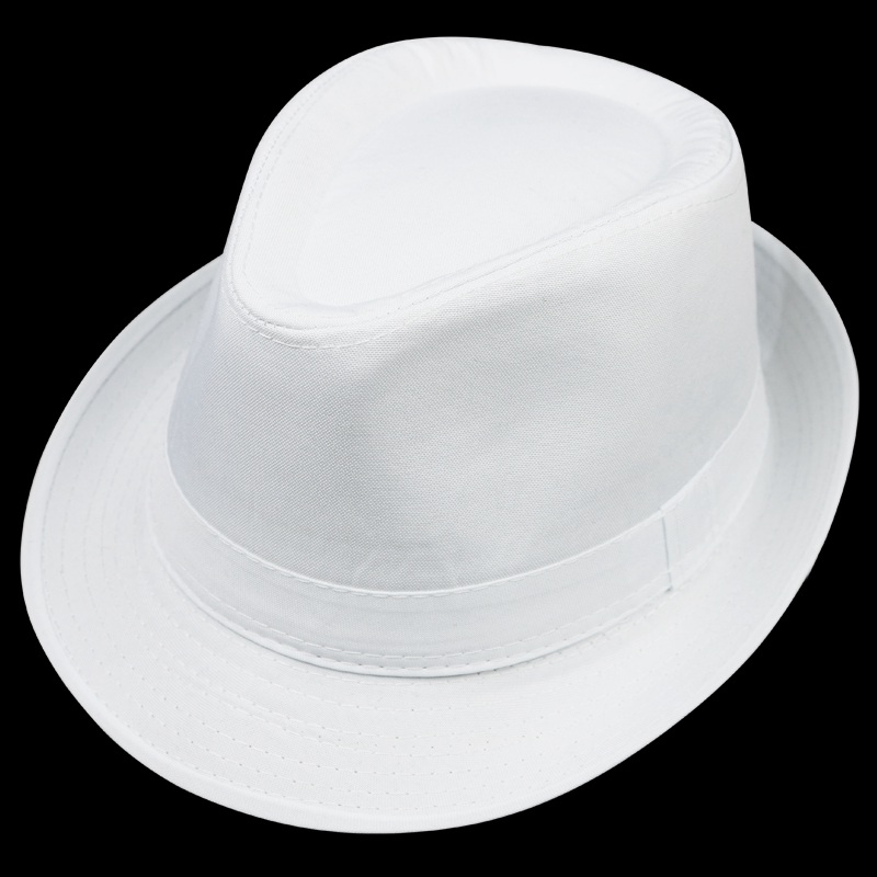 白色礼帽男女通用夏季爵士帽子男黑色绅士帽时尚英伦帽遮阳小礼帽