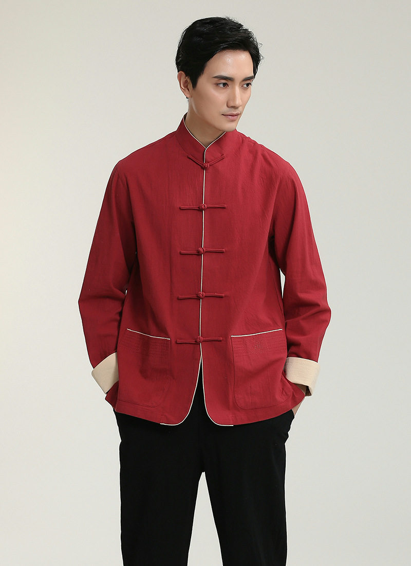 中老年茶楼工作民族服装立领中式民国唐装套装男士唐装