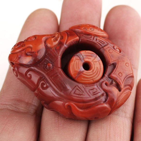 精品天然南红玛瑙★长寿吉祥赑屃挂件㊣6184 32.78g