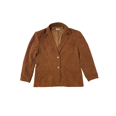 ariseism复古棕色灯芯绒外套女年秋冬宽松休闲上衣西装