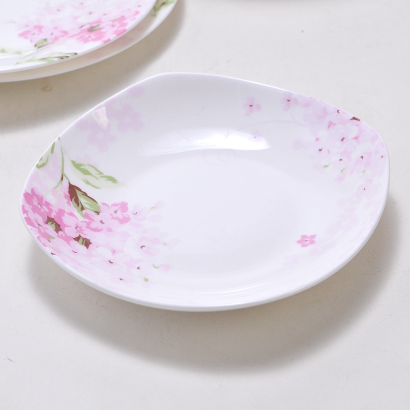 盘子菜盘汤盘家用不规则方形骨瓷盘餐盘创意网红深盘微波炉陶瓷盘