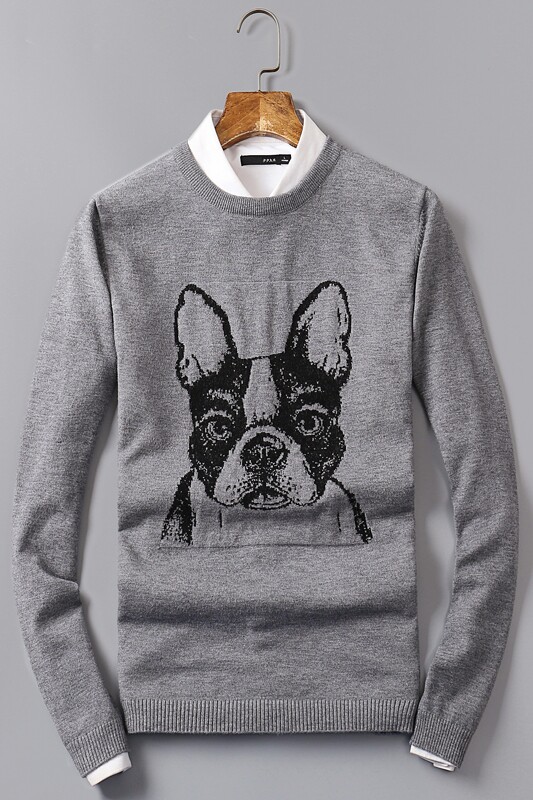 冬装新款男士针织衫圆领狗头提花打底针织毛衣my1750-p75 控价95-钱塘