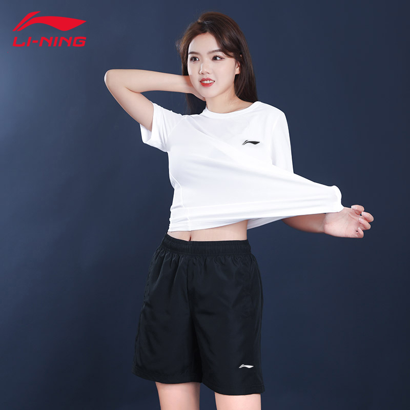 李宁运动服套装女款夏季速干透气宽松休闲健身短袖短裤跑步两件套