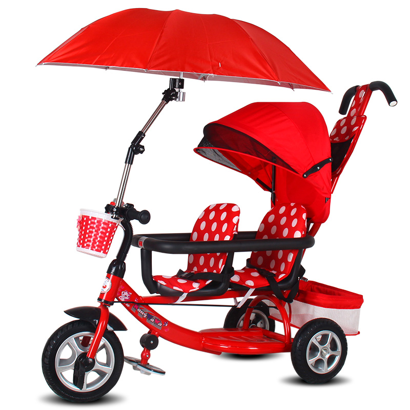 新款双人双胞胎儿童三轮车宝宝脚踏手推车自行车童车小孩玩具车
