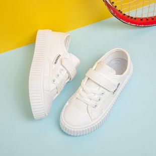 六一儿童节小白鞋鞋子夏季新款女童帆布鞋幼儿园表演白色男童板鞋