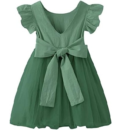 LYXIOF Toddler Baby Girl Tutu Tulle Dress Cotton Linen Ruffl