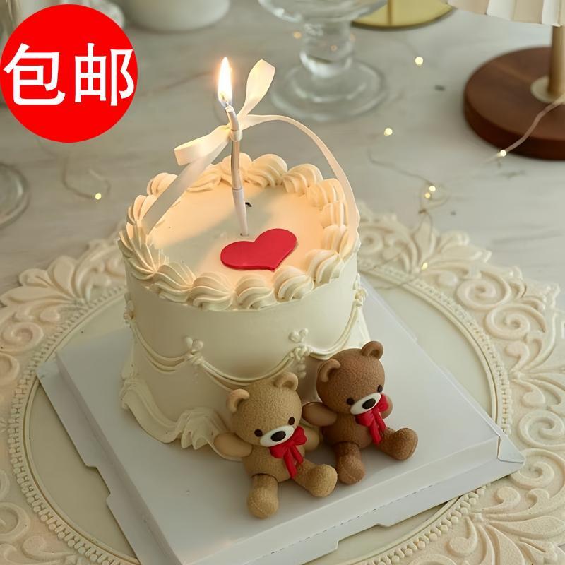 520网红情人节蛋糕装饰软胶蝴蝶结