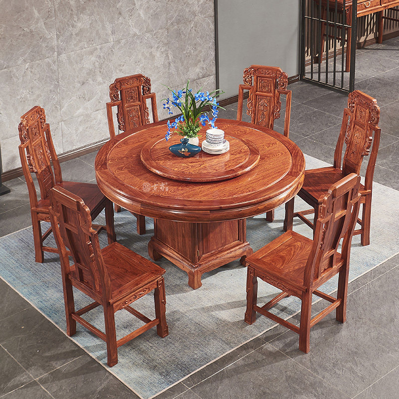 红木家具餐桌圆桌