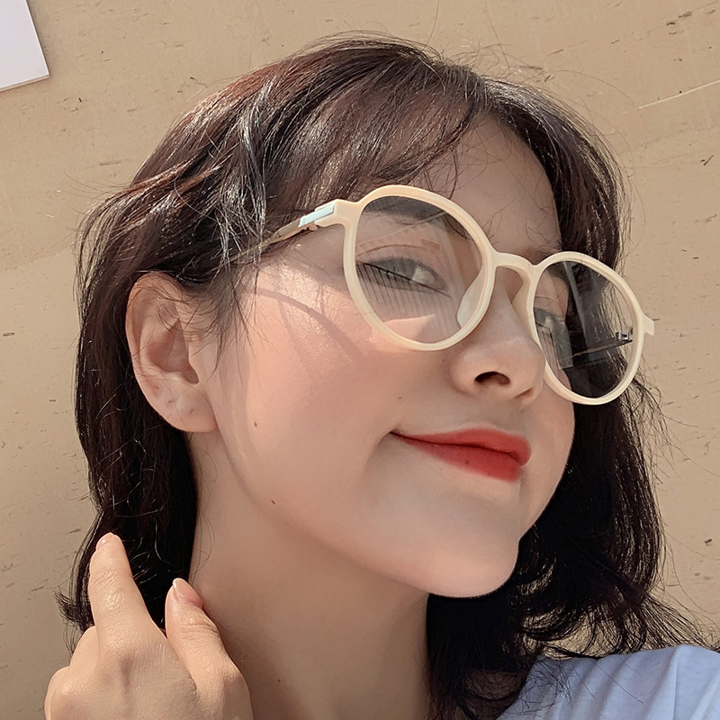 热销眼睛近视镜女 有度数学生 圆脸_韩版成品近视眼镜白色眼镜有度数