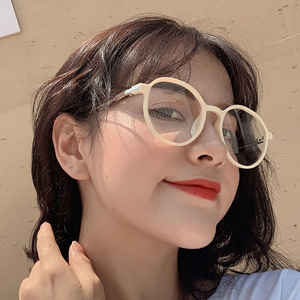韩版成品近视眼镜白色眼镜有度数加散光潮流男大框学生女圆脸眼睛