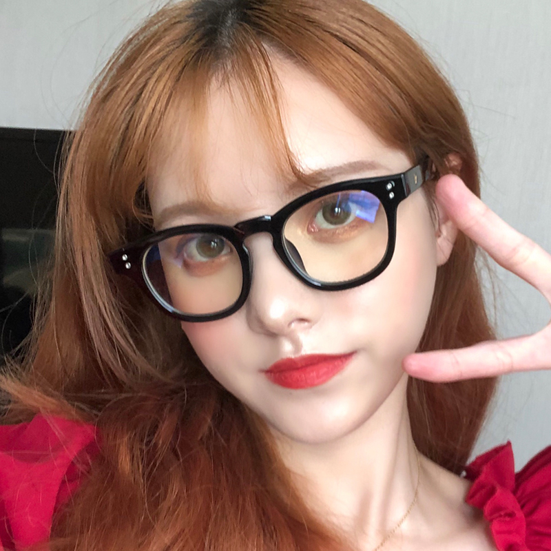 黑框眼镜女素颜小框透明防蓝光辐射黑粗框近视可配度数网红框架
