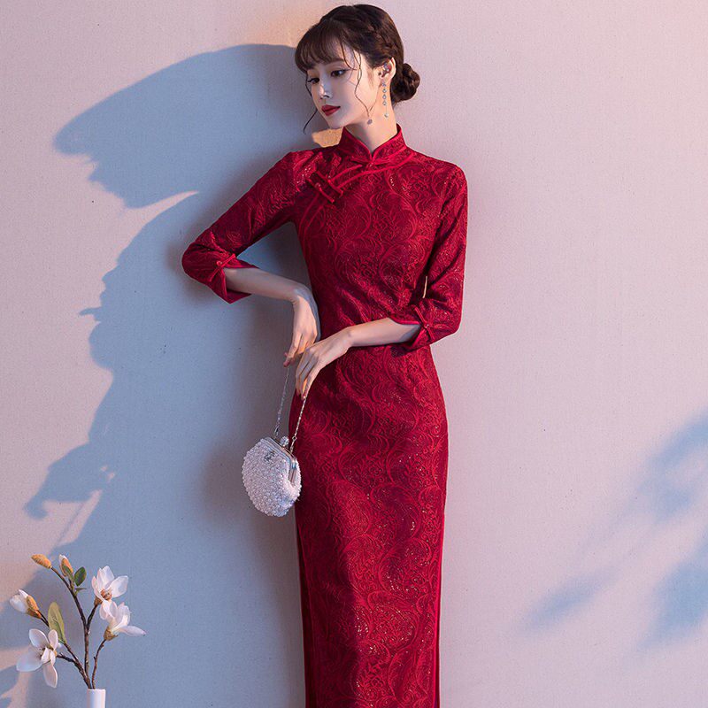 红色旗袍2021年新款年轻款