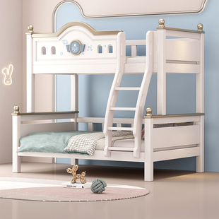 上下铺双层床小户型儿童床全实木樱桃木床高低床成人子母床上下床