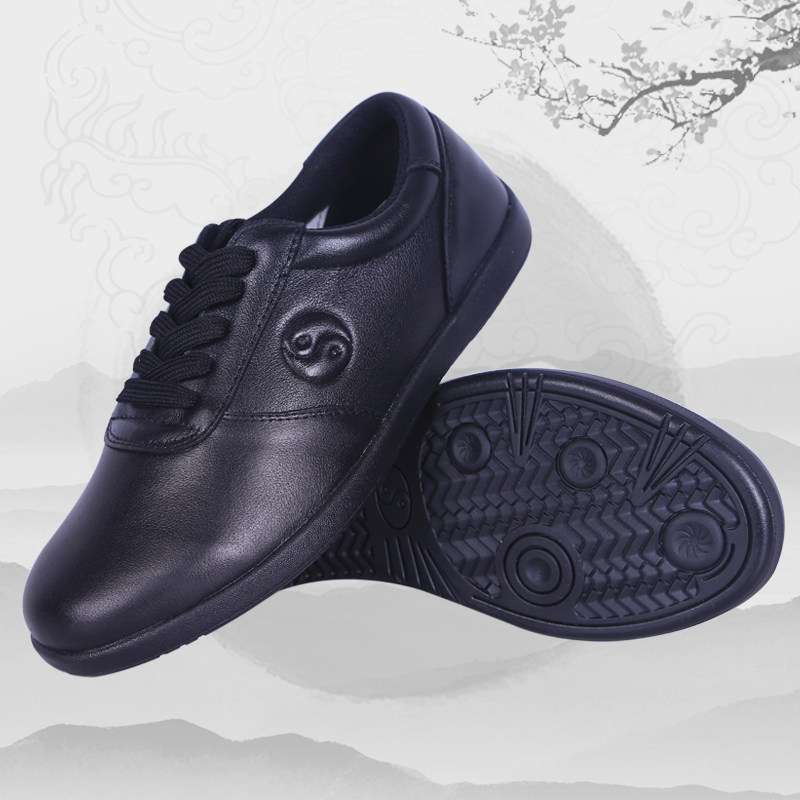 陈家沟春秋冬季太极鞋男牛筋底真皮功夫鞋中国风武术练功鞋比赛鞋